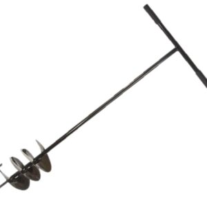 F & R Erdbohrer aus Stahl, Handerdbohrer zum Setzen von Erdlöchern, Handgriffe mit Gummi, Handbohrer für Erdarbeiten im Garten, Bau & Landschaftsbau, Lochspaten, Pfahlbohrer, Gartenbohrer, Ø 110 mm
