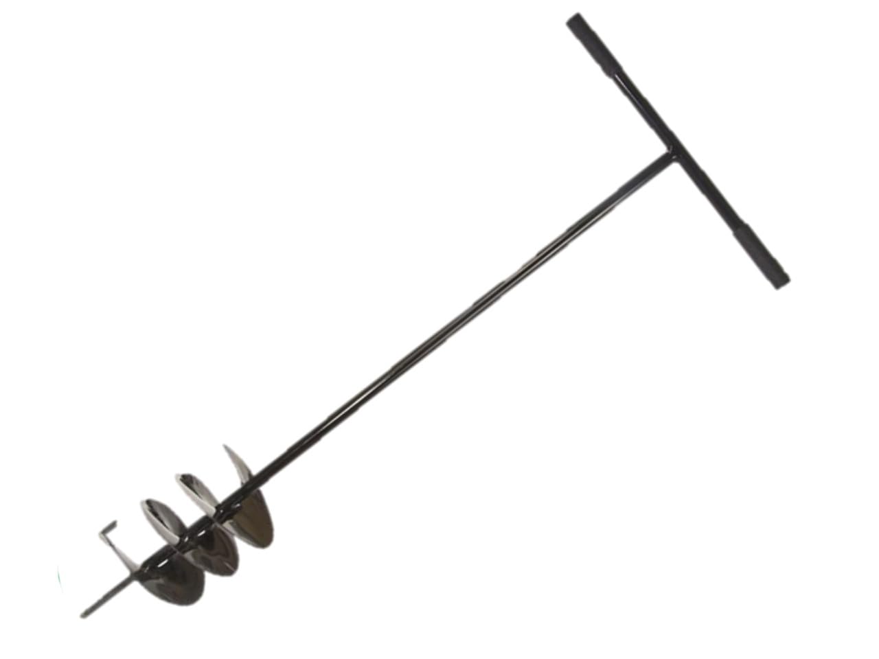 F & R Erdbohrer aus Stahl, Handerdbohrer zum Setzen von Erdlöchern, Handgriffe mit Gummi, Handbohrer für Erdarbeiten im Garten, Bau & Landschaftsbau, Lochspaten, Pfahlbohrer, Gartenbohrer, Ø 110 mm