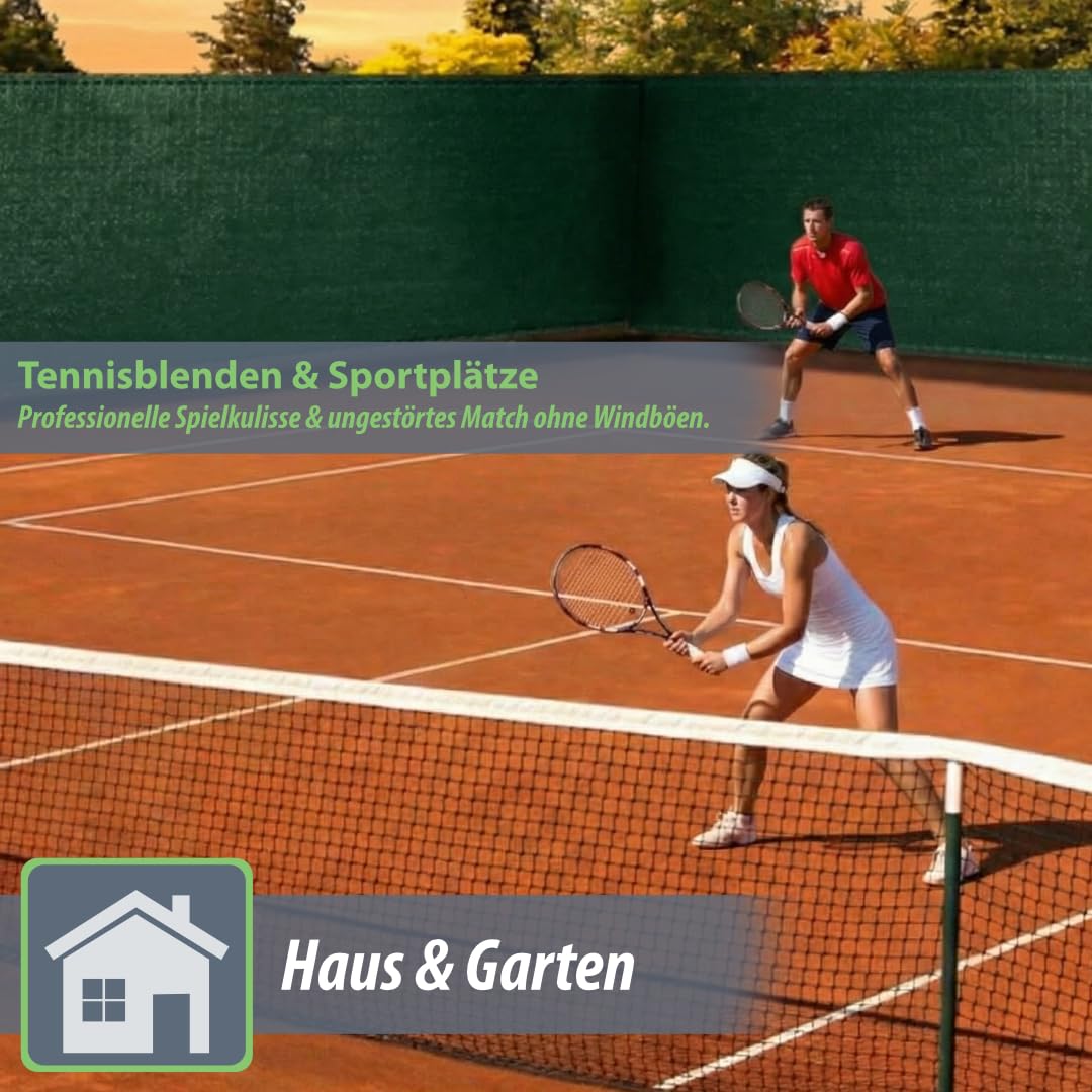 F & R Sichtschutz Garten Zaunblende I Sichtschutz Zaun I Schattiernetz Grün PE 1m x 20m 150g/m² I Sichtschutzmatte Für Zaun Gartenzaun Gartensichtschutz UV-Stabil Wetterfest - Image 4
