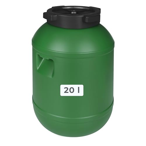 F&R Kleines Fass 20 Liter aus HDPE zur Aufbewahrung I Futtertonne Pferd I Wassertank Weithalsfass mit Deckel I Wasserfass I Sauerkrautfass I Gurkenfass Gärfass I Maischefass - Image 3