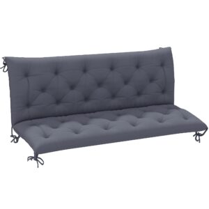 Outsunny 3-Sitzer Bankauflage 150x98x8 cm – Sitzkissen mit Rückenkissen, Indoor/Outdoor – Dunkelgrau