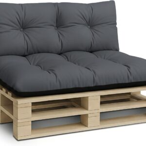 Amazinggirl Palettenkissen Outdoor Kissen Sitzkissen 120x80 cm - Auflagen für Paletten Europaletten Palettensofa und Palettenmöbel Palettenpolster Outdoorkissen Gartenkissen Graphit