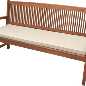 Beautissu Bankauflage Natur 120x48x5 cm Base BK - Waschbare Bankkissen Sitzauflage - Bequeme Sitzkissen für Gartenmöbe