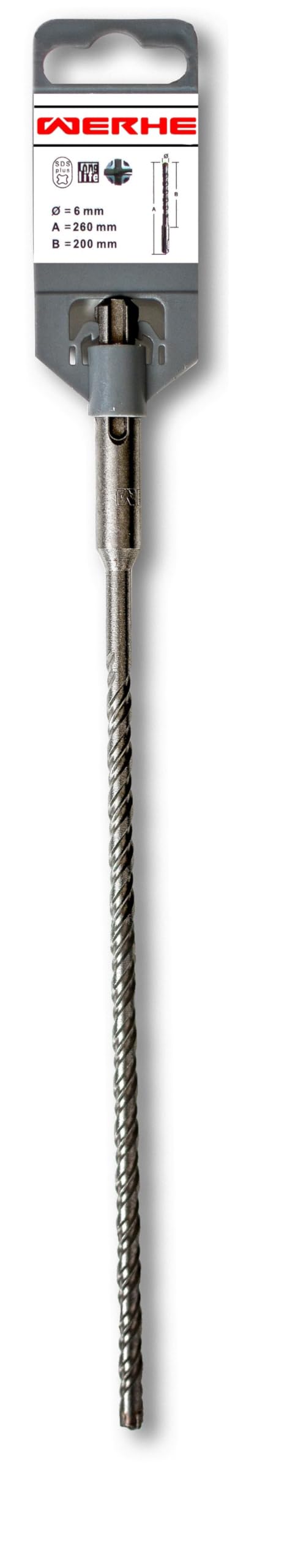 WERHE Betonbohrer SDS PLUS 6x260mm 10tlg. – Hammerbohrer für Beton und Ziegel – 4-Schneiden - Image 7