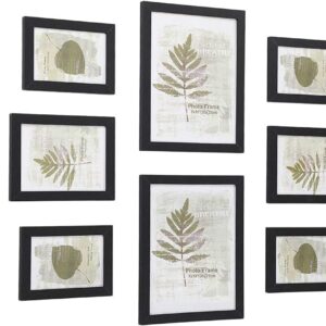 SONGMICS Bilderrahmen 10er Set, für 2 Fotos in 20 x 25 cm, 4 Fotos in 13 x 18 cm, 4 Fotos in 10 x 15 cm, Kunststoffscheibe, MDF, tintenschwarz RPF310H