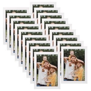 Hoikwo 18 Stück Bilderrahmen Set 10x15 cm, Weiß Fotorahmen Collage für Wohnzimmer Schlafzimmer Kinderzimmer Büro Treppenhaus Flur, Wand- oder Tischaufsteller