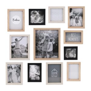 HOME DECO FACTORY Bilderrahmen für 12 Bilder, Holz, 22.5cm x 27.5cm