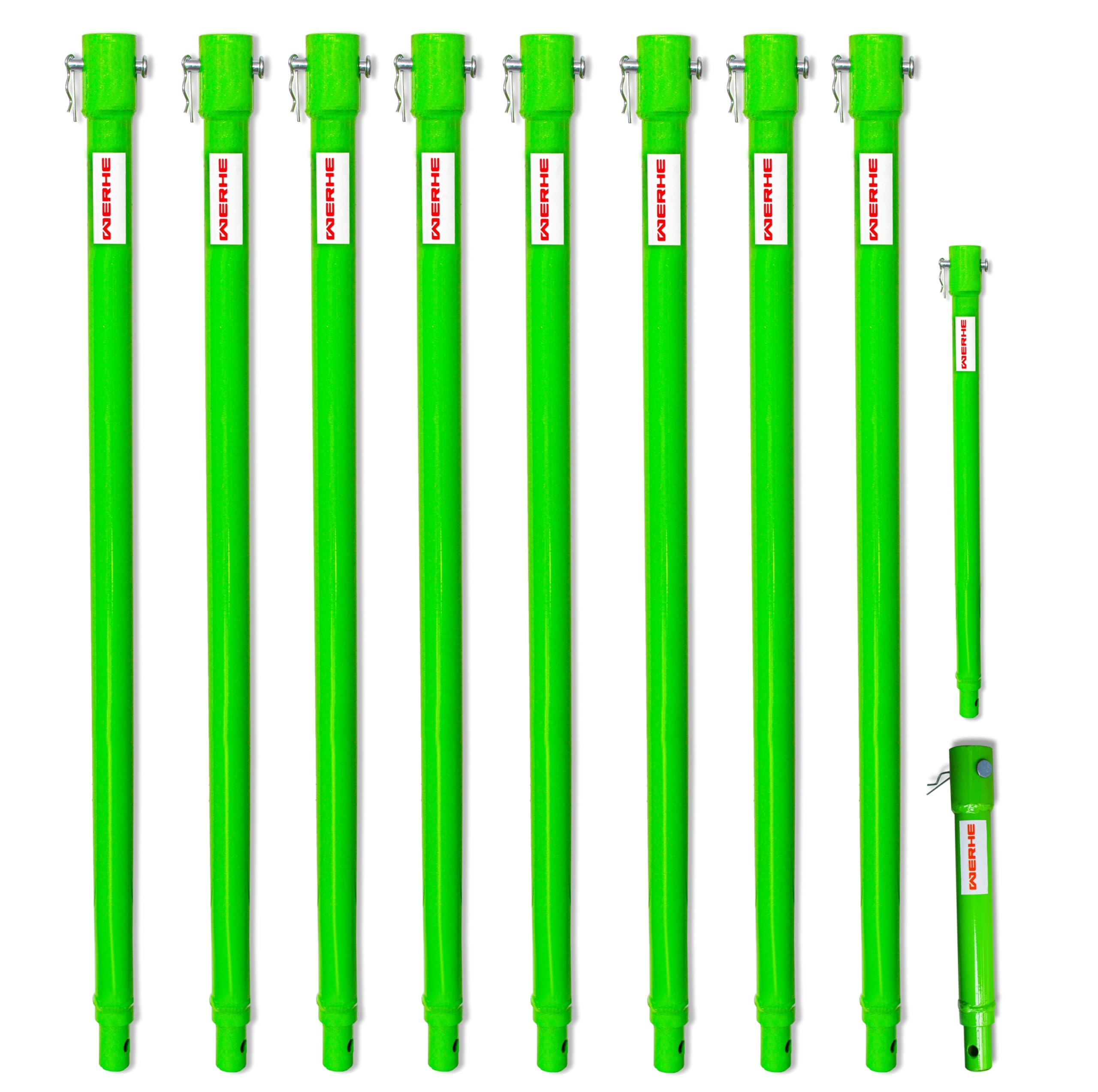 WERHE Verlängerungsstück für Erdbohrer Set 8x60 cm, 40 cm, 20 cm - 5400 mm - Robuster Stahl für tiefere Bohrungen - Profi-Qualität - Image 1