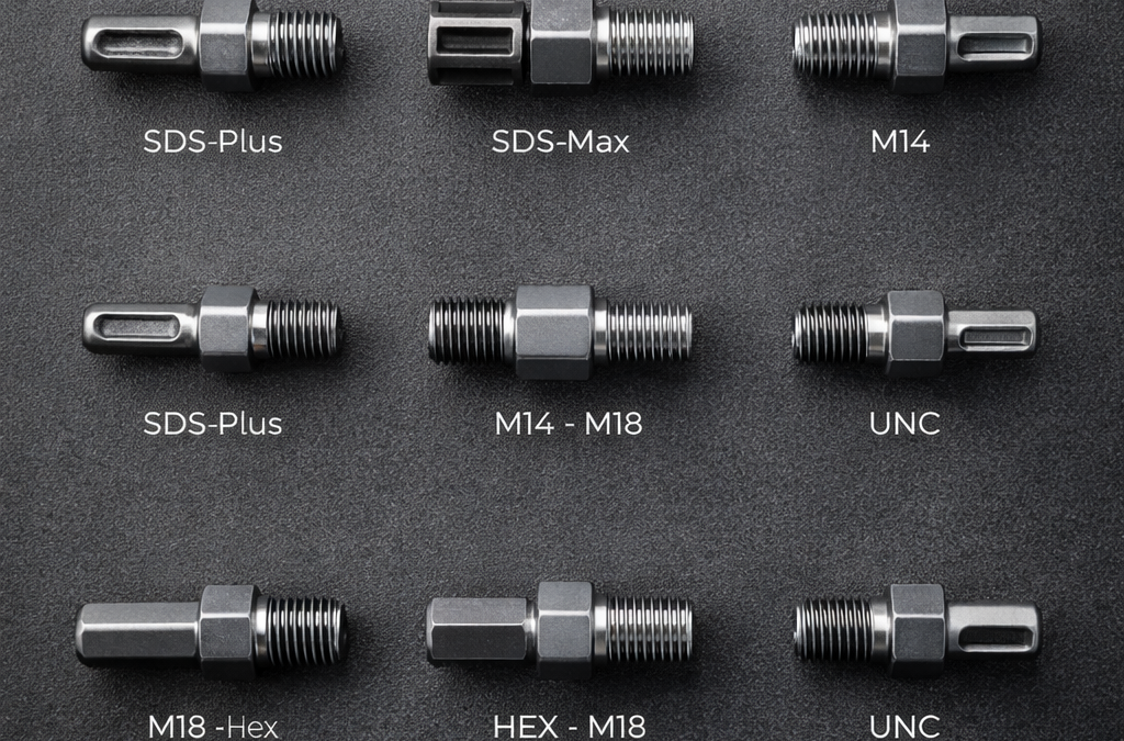 Gewindestandards im Überblick: SDS Plus, SDS Max, M14, M18, UNC und HEX Aufnahmen
