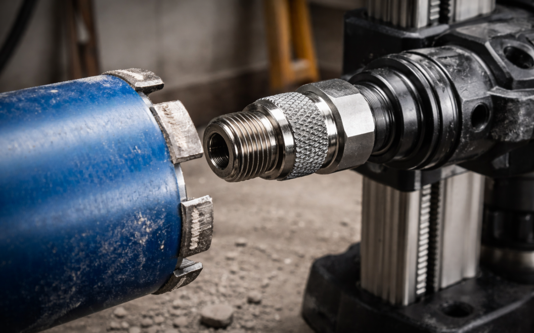 Kernbohrkrone an Bohrhammer: Adapter für M14, M18 & UNC