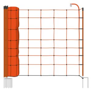 VOSS.farming Basic Schafnetz, 50m, 2 Spitzen, 108cm Netzhöhe, orange, Elektrozaun-Netz, Schweine, Ziegen, Lämmer, Geflügel
