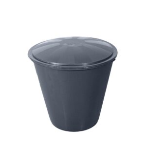 TrendLine Regentonne rund Deckel Hahn 210L grau Regenwassertonne Wassertank