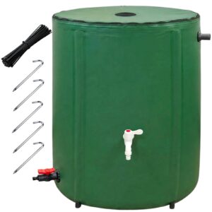 BeGrit Regentonne Faltbar 380L Regenwassertonne mit Deckel und Wasserhahn Regenfass mit Überlaufschutz Stabil Wassertank Windfest Wasserfass Regenwassersammler für Garten Terrasse und Kleingarten