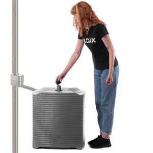 KADAX Regentonne 125 Liter, modularer Regenwassertonne aus robustem Kunststoff, Regenfass, großer Regenwassertank für Garten, Wassertank (Anthrazit)