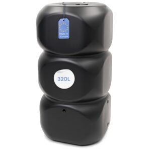 YourCasa Regentonne 320 Liter [Aquablock] - Wandtank mit Wasserhahn & Deckel - Wassertonne eckige Form - Regenfass Frostsicher Regenwassertonne Regenwassertank Wasserfass Garten (Anthrazit)