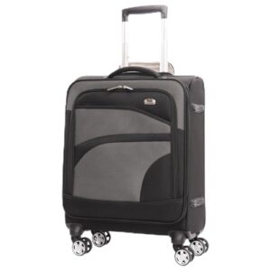 Aerolite Erweiterbar 55x40x20cm auf 55x40x23cm Lufthansa Eurowings Bordgepäck Handgepäck Koffer 55x40x20 55x40x20 mit 4 Rollen - Auch für Condor, SunExpress, TUI und Vieles Mehr (Schwarz)