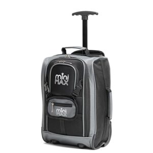 Aerolite MiniMAX 18.20L Ryanair 40x20x25 Maximale Größe Handgepäck unter dem Sitz Trolley-Rucksack Handgepäcktasche für die Handgepäckkabine mit 2 Jahren Garantie (Schwarz/Grau)