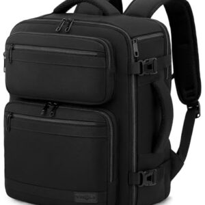 VANKEV Eurowings Ryanair EasyJet Wizz Air Handgepäck 40x30x20cm-24L, Sitzunter Rucksack für Reisen passt zu 15,6 Zoll Laptops schwarz