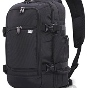 Aerolite Ryanair Handgepäck, 40 x 20 x 25 cm, maximale Größe, zugelassen, Reisegepäck, leicht, Schultertasche, Rucksack, Flugtasche mit YKK-Reißverschlüssen, Schwarz, 40x20x25, Rucksack Backpacks