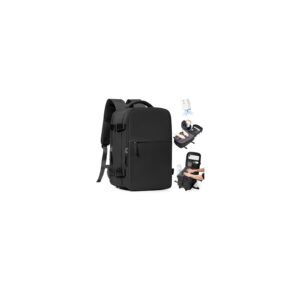 SZLX Vakuum Rucksack Ryanair Handgepäck 40x30x20 Wizzair Reiserucksack Flugzeug für Damen Herren, Laptop Rucksack 14 Zoll Wasserdicht Untersitz Kofferrucksack mit Schuhfach,40x30x20cm,Schwarz
