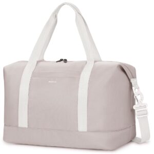 ECOHUB 20L Ryanair Handgepäck 40x20x25, Handgepäck Tasche für Flugzeug, Faltbare Reisetasche Mit Abnehmbar Nass-Tasche, Ryan Airlines Bag 40x20x25, Weekender Damen Herren, Patent Anhängig(Beige)