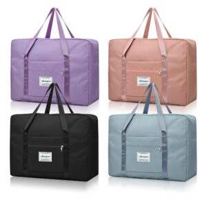 4 Stück Faltbare Reisetasche, Handgepäck Tasche Wasserdicht Leicht, Untersitz Urlaub Reisetasche, Handgepäck Tasche für Frauen, 52x38x19CM Weekender Kliniktasche Geburt Koffer (4PCS, L-52x38x19CM)
