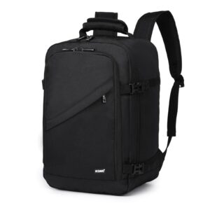 KONO Kabinentasche 40 x 20 x 25 cm für Ryanair Untersitz Reise Handgepäckrucksack Kabinengröße 20L, Schwarz