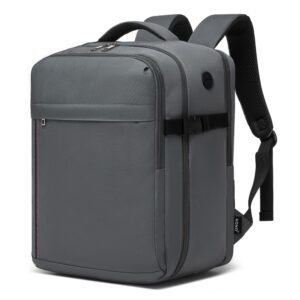 KONO Ryanair Handgepäck 40x30x20, Handgepäck Rucksack Flugzeug 24L, Leicht Reiserucksack mit 15,6 Zoll Laptopfach und Mehreren Taschen für Herren Damen, Kurztrip Weekend - Grau