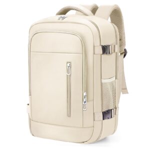 OTAHGK Handgepäck 40×20×25 für Ryanair Untersitz Reiserucksack 20L Wasserdicht Kabinentaschen Flugzeug Laptop Rucksack Lässiger Tagesrucksack Schule Büro Tasche-Beige