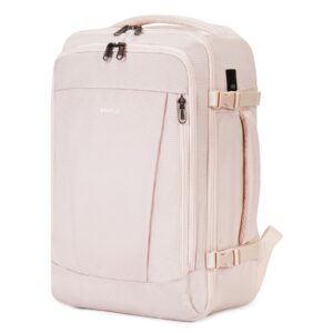 ECOHUB Rucksack 40x20x25 Ryanair Handgepäck 13 Taschen Reiserucksack Flugzeug Carry-ons Wasserdichter Rucksack Damen Klein PET-Recycelte Umweltfreundliche 20L,Patentiert(Beige)