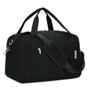 Narwey Ryanair Handgepäck 40x30x20, Klein Sporttasche Faltbare Reisetasche Handgepäck Tasche Flugzeug für Damen, Travel Bag Weekender Herren 20L (Schwarz)