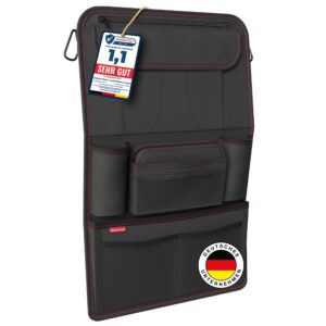 ATHLON TOOLS Der stabilste Autositz-Organizer - Verstärkte Rückwand - Lebensmittelecht - mit integriertem Tablet-Halter - mit Extra Federtasche - für Business und Kinder - Designed in Hamburg