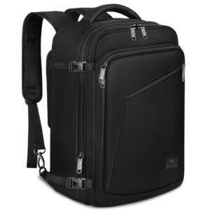 MATEIN Ryanair Handgepack 40x20x25, Rucksack Handgepäck Flugzeug 20L Herren, Ryanair Rucksack 40x20x25, Erweiterbar Daypack Reiserucksack Flugzeug, Cabin Bag für Weekender Reise, Schwarz