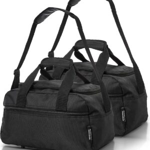 Aerolite Ryanair Reisetasche für Flugreisen, 40 x 20 x 25 cm, maximale Größe, leicht, faltbar, unter dem Sitz, Handgepäck, 40 x 20 x 25 cm, Schwarz, 2 Stück, 2 x Schwarz., 40x20x25 cm, Tragetasche