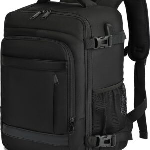 KLOSTAIN Handgepäck Rucksack 40x20x25 für Ryanair und Eurowings Rucksack Travel Backpack Bag Klein Reiserucksack Tasche für Flugzeug - Schulrucksack für Damen, Herren, Teenager, Schwarz