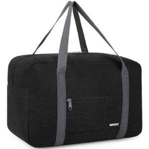 Ryanair Handgepäck 40x30x20, 40x20x25 Handgepäck Tasche für Flugzeug Reisetasche Klein Faltbare Sporttasche Weekender Koffer für Herren und Damen von WANDF(Schwarz 20L)