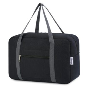 Narwey 20L Ryanair Handgepäck 40x30x20, Klein Sporttasche Faltbare Reisetasche Handgepäck Tasche Flugzeug für Damen, Travel Bag Weekender Herren (Schwarz)