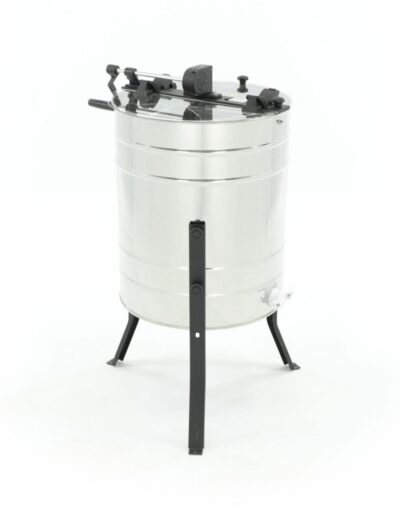 LYSON 4-Waben Honigschleuder Diagonalschleuder Ø500 Manuelle Honeyextractor Tangentialschleuder mit Handantrieb für 4 Rähmchen DNM, LN, Zander Edelstahl Imkerei Bienenzüchter Zubehör BASIC LINE