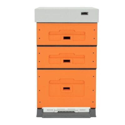 LYSON Bienenbeute Styropor Dadantbeute Dadant Blatt Beute OPTIMA Bienenstock-Set mit niedrigem Varroa-Kunststoffboden (ORANGE-GRAU) für die Selbstmontage (Passende Rahmen:47×43,5x30cm;47×43,5x15,9cm)