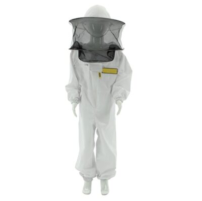 LYSON Imkeranzug Kinderanzug mit abnehmbaren Hut Kinderoverall mit Schleier Bienenschutzkleidung für Kinder Imker Anzug Imkeranzug Schutz vor Bienen Imkerhut mit Schleier Imkereibedarf 146