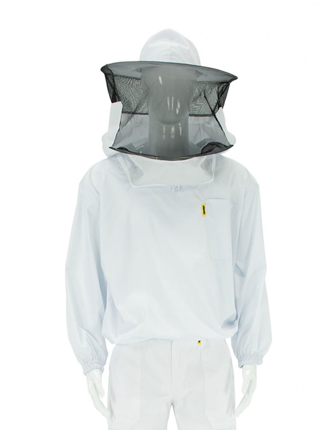 LYSON Imkerjacke Imkerbluse mit Hut Professionelle Imkerbekleidung Imkerbekleidung Imkerjacke mit Reißverschluss Professionelle Imkerbekleidung Schutzjacke Imkerei Bienen Weiß Größe M