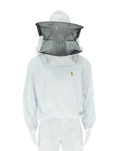 LYSON Imkerjacke Imkerbluse mit Hut Professionelle Imkerbekleidung Imkerbekleidung Imkerjacke mit Reißverschluss Professionelle Imkerbekleidung Schutzjacke Imkerei Bienen Weiß Größe XXL