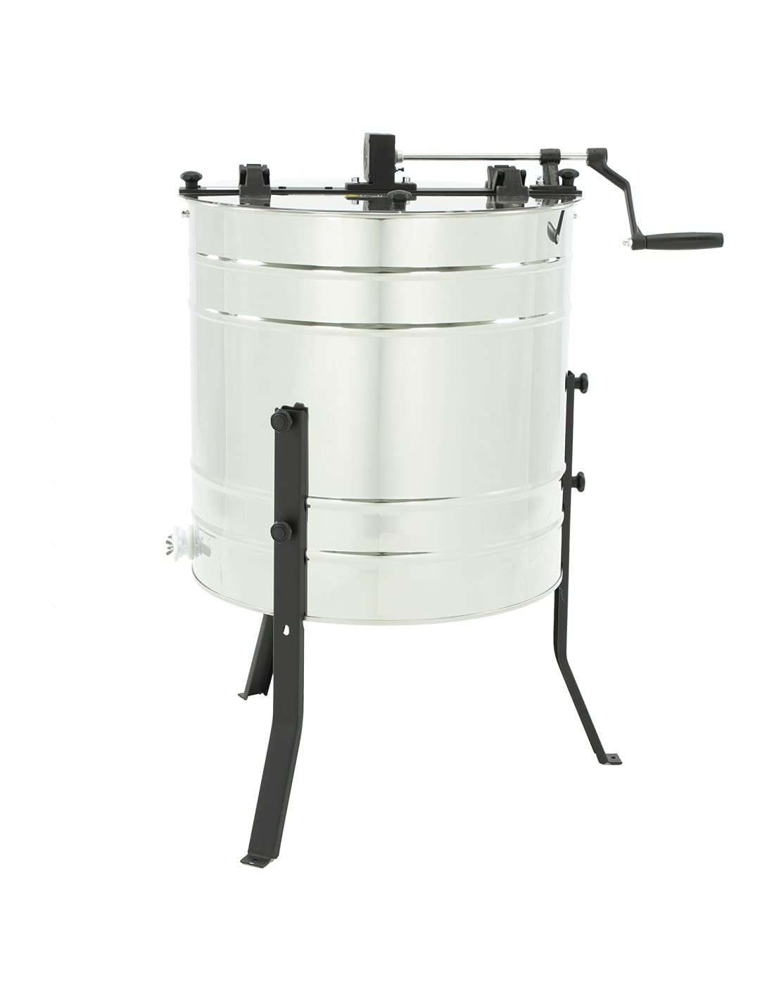 LYSON 4-Waben Honigschleuder Diagonalschleuder Ø600 Manuelle Honeyextractor Tangentialschleuder mit Handantrieb für 4 Rähmchen Universal Edelstahl Imkerei Bienenzüchter Zubehör BASIC LINE