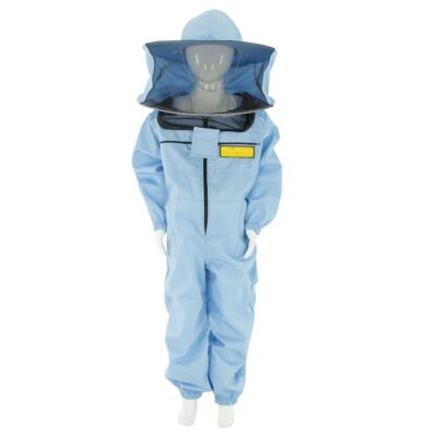 LYSON Kinderanzug mit abnehmbaren Hut Kinderoverall mit Schleier Schutzkleidung für Kinder, Imker Anzug vor Bienen (Grössen 116, 1128, 146, 152, 158) Verfügbaren Farben, Lachs, Lila, Blau, Türkis