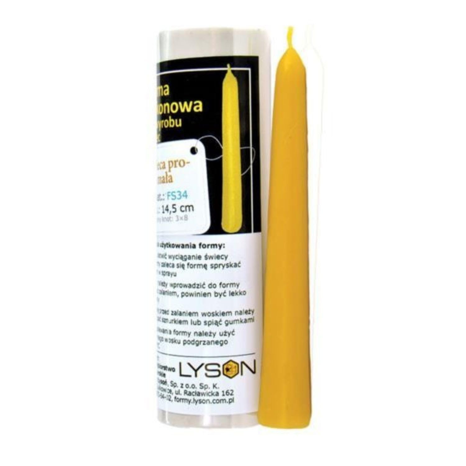 LYSON Kerzengießform Silikonform Die gerade Kerze, klein Höhe:14,5cm für Bienenwachskerzen Aromatherapie Kerzen 3D Giessform zur Kerzenherstellung Bienenwachskerzen gießen Geschenkidee