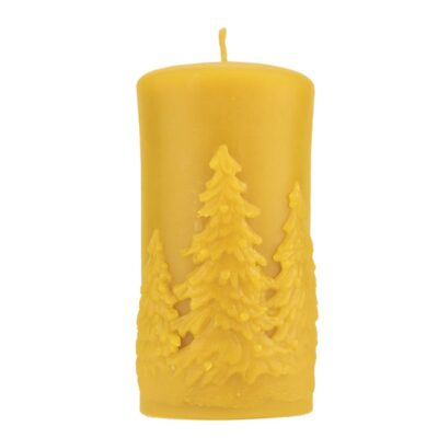 LYSON Kerzengießform Silikonform Walze Zylinder mit Fichten 14,5 cm hoch Silikon Kerzenform für Sojawachs, Bienenwachs, Gips, Seifer Aromatherapie Kerzenherstellung Bienenwachskerzen Geschenkidee