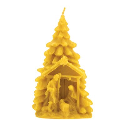 LYSON Kerzengießform Silikonform Weihnachtsbaum mit Weihnachtskrippe Höhe 13,5 cm Silikon Kerzenform für Sojawachs Bienenwachs Gips Seifer Kerzenherstellung Bienenwachskerzen Geschenkidee