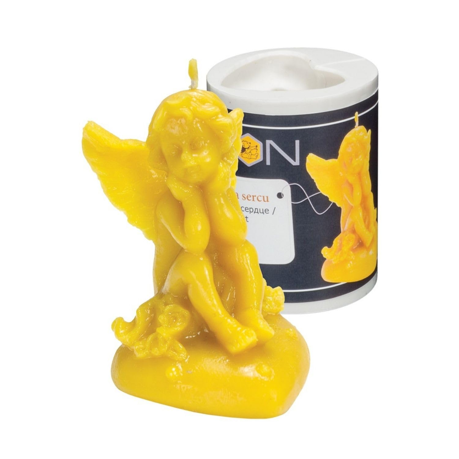 LYSON Kerzengießform Silikonform Engel auf einem Herzen Höhe 10 cm Silikon Kerzenform für Sojawachs Bienenwachs Gips Seifer Aromatherapie Kerzenherstellung Bienenwachskerzen Geschenkidee