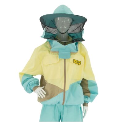 LYSON Imkerjacke mit Hut, Imkerjacke mit Reißverschluss, Schutzjacke, Imkerjacke mit Rundschleier, Imkerbluse, Imkereibedarf, Schutz vor Mücken Imkerbekleidung sportlicher Style – Modell 1 Größe XXL
