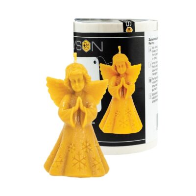 LYSON Kerzengießform Silikonform Engel mit einer großen Schneeflocke Höhe 15 cm Silikon Kerzenform für Sojawachs Bienenwachs Gips Seifer Aromatherapie Kerzenherstellung Bienenwachskerzen Geschenkidee